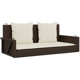  The Living Store Gugalna klop z blazinami rjava 119x56x48 cm poli ratan - Gugalna Klop, (21495186) | Shoptok.si