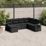  The Living Store Vrtna sedežna garnitura 7-delna z blazinami črn poli ratan - Vrtna Sedežna Garniture, (21462120) | Shoptok.si