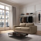 Rodier Svetlo rjava žametna sedežna garnitura 218 cm Baga – | Shoptok.si