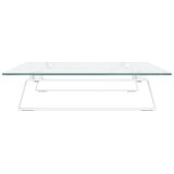  Stalak za monitor bijeli 60 x 35 x 8 cm kaljeno staklo i metal | shoptok.hr
