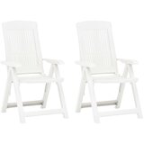 Maison Chic Nastavljivi vrtni stoli - Stol za vrt 2 kosa plastika bele barve JS60, (21878804) | Shoptok.si