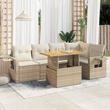 vidaXL 6-dijelni set vrtnih sofa s jastucima bež od poliratana | shoptok.hr