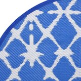 Vanjski tepih plavo-bijeli Ø 200 cm PP | shoptok.hr