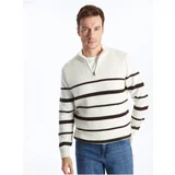 LC Waikiki Men's High Neck Long Sleeve Striped Knitwear Sweater