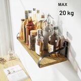 Love-KANKEI 3x lesena stenska polica s kovinskimi nosilci | Shoptok.si
