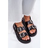 Big Star Leather Patent Women Sandals With Buckles | Shoptok.si