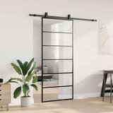  Drsna vrata z opremo črna 90x205 cm ESG steklo | Shoptok.si