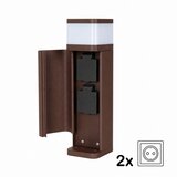 Brilagi Spoljašnja lampa sa 2 SCHUKO utičnice PILLAR 1xG9/11W/230V IP44 braon | Eponuda.com