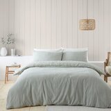 Catherine Lansfield Zelena podaljšana flanelna posteljnina za zakonsko posteljo 230x220 cm Stripe – | Shoptok.si