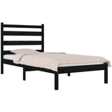  Posteljni okvir črn iz trdne borovine 75x190 cm 2FT6, (20646715) | Shoptok.si