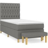 Maison Chic Box spring postelja - Vzmetna postelja z vzmetnico temno siva 90x200 cm blago SL19658, (21894166) | Shoptok.si