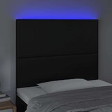 Posteljno vzglavje črno 100x5x118/128 cm umetno usnje, (20793642) | Shoptok.si