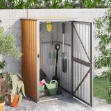  Vrtno spremište smeđe 88 x 89 x 161 cm od pocinčanog čelika | shoptok.hr
