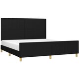 vidaXL Posteljni okvir z vzglavjem črn 180x200 cm blago | Shoptok.si
