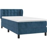 Box spring krevet s madracem tamnoplavi 80 x 200 cm baršunasti | shoptok.hr