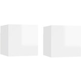  Noćni ormarići 2 kom visoki sjaj bijeli 30,5x30x30 cm iverica | shoptok.hr