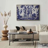  Slika - Ancient vineyard - three women in a portal painted with blue ink 120x80 U prirodnom drvenom okviru | shoptok.hr