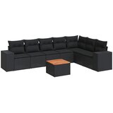  8-dijelni set vrtnih sofa od poliratana s jastucima crni | shoptok.hr