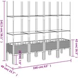  Vrtna sadilica s rešetkom smeđa 160 x 40 x 142,5 cm PP | Eponuda.com