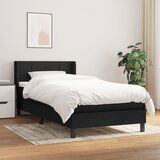 Maison Chic Box spring postelja - Vzmetna postelja z vzmetnico črna 80x200 cm blago SL13723, (21882107) | Shoptok.si