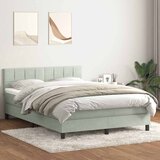 vidaXL Krevet s oprugama i madracem svjetlosivi 160x220 cm baršunasti | shoptok.hr