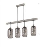 Brilagi Luster na sajli WOOD GLASS 4xE27/60W/230V borovina/siva/zadimljeno-siva | Eponuda.com