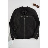 Trendyol Black Slim Fit Zipper Detailed Suede Winter Coat Cijene