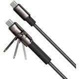 Ksix ultrabrzi kabel za punjenje sa stalkom, 60W, USB-C na USB-C, pleteni, 1.0m | shoptok.hr