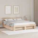 vidaXL Krevetna konstrukcija Smeđa 180 x 200 cm Čvrsta borova drva | shoptok.hr