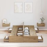  Krevet s ladicama s uzglavljem Umjetnički hrast 120 x 190 cm | shoptok.hr