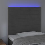  LED uzglavlje tamnosivo 80x5x118/128 cm baršunasto | shoptok.hr
