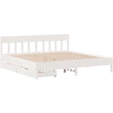  Okvir kreveta bez madraca bijeli 200x200 cm od masivne borovine | shoptok.hr