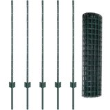 vidaXL Euro Fence z 5 U stebrički Zelena 1x10 m Jeklo | Shoptok.si