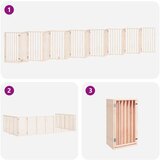 vidaXL Ograda za pse z vrati zložljiva 15 panelov 750 cm topolovina | Shoptok.si