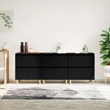 The Living Store Komoda 3 kosa črna 60x35x70 cm inženirski les - Komoda, (21662699) | Shoptok.si