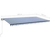 vidaXL avtomatska tenda LED + senzor 600x350 cm modra in bela | Shoptok.si