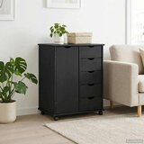  Mobilni ormar Crna 63 5 x 39 x 79 cm Čvrsto borovo drvo - Crna | shoptok.hr