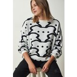 Happiness İstanbul Women's Ecru Patterned Thick Knitwear Sweater Cene