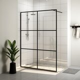 vidaXL pregrada za tuširanje s prozirnim staklom ESG 140 x 195 cm crna Cijene