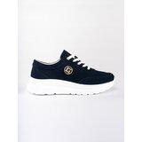 GOODIN Navy blue leather sneakers on a platform | shoptok.hr