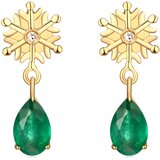 IZMAEL Uhani ST-23424 - Zlata / Zelena | Shoptok.si