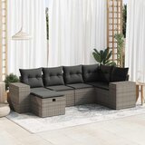  6-dijelni set vrtnih sofa od poliratana s jastucima sivi | shoptok.hr