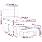 vidaXL Box spring postelja z vzmetnico črna 100x200 cm žamet | Shoptok.si
