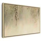  Slika - Spring Orchard - Hummingbirds Among Tree Branches in Beige Shades 60x40 U prirodnom drvenom okviru | shoptok.hr