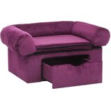 SOFA za pse s ladicom bordo 75 x 50 x 38 cm plišana | shoptok.hr