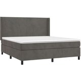  Box spring s madracem LED tamnosivi 160x200 cm baršun | shoptok.hr