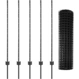vidaXL Metalna vrtna ograda Set od 2 Siva Metal Srednja Izdržljiva | shoptok.hr