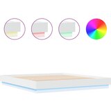 Maison Chic Posteljni okvir - Dvoposteljna postelja - Zakonska postelja z LED diodami bel 180x200 cm, (21692506) Cene
