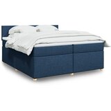  Krevet s oprugama i madracem plavi 200 x 200 cm od tkanine | shoptok.hr