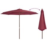  Vrtni suncobran s drvenom šipkom 350 cm bordo | shoptok.hr